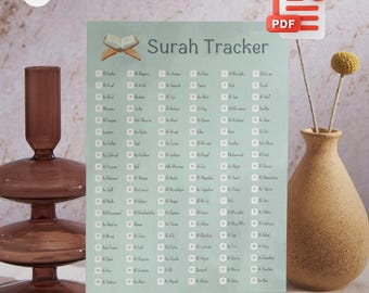 Surah Tracker  - Ramadan - Koran - 114 Suren - Digital oder Ausdrucken