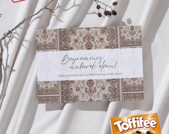 EID Banderole Toffifee - Bayram - Deutsch, Türkisch & Englisch - Umschlagsbanderole