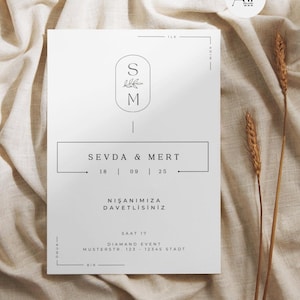 Wedding & Engagement Invitation - Digital Download - Dügün Nisan Davetiyesi - Davetiye - Digital - Personalizable