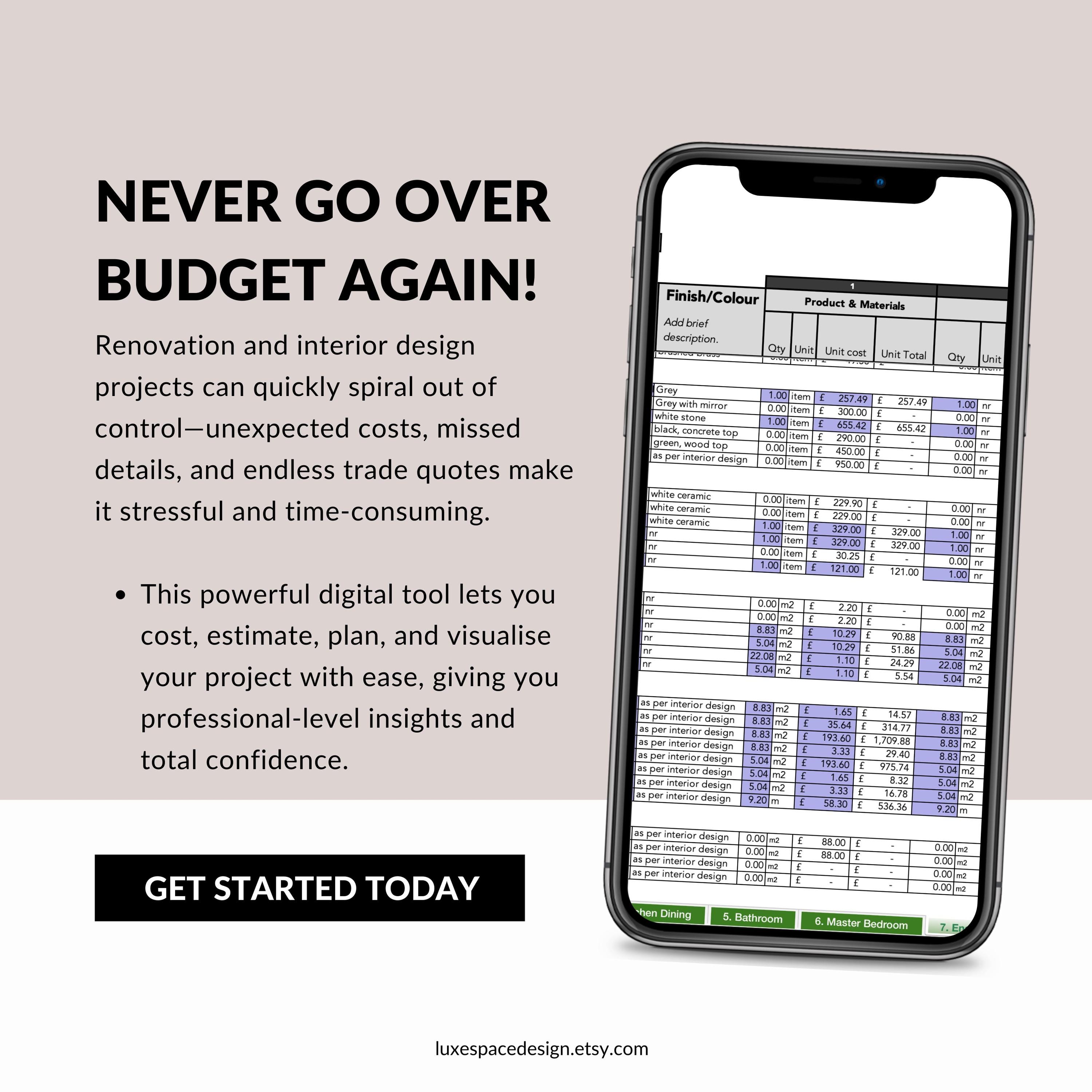 Picture of The Ultimate 10-room Interior Design & Home Renovation Budgeting Tool ...