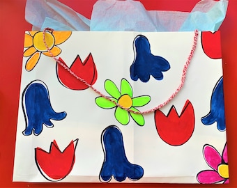 Custom Hand-Painted Paper Gift Bag