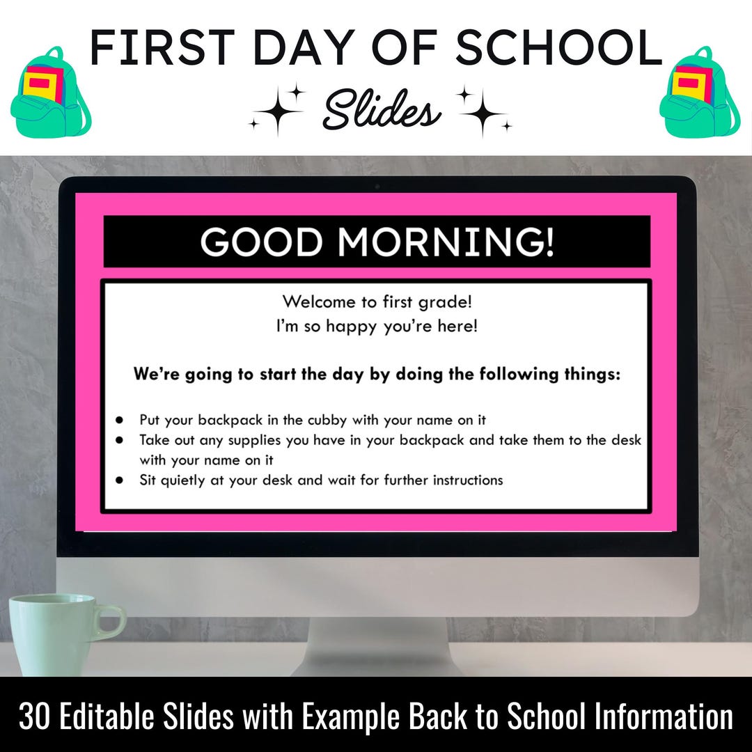 First Day of School Classroom Slides Template | Rainbow-colored Slides ...