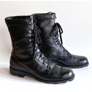 Black Leather Mid Calf Boots Size for Women Size 9.5 Etsy Australia