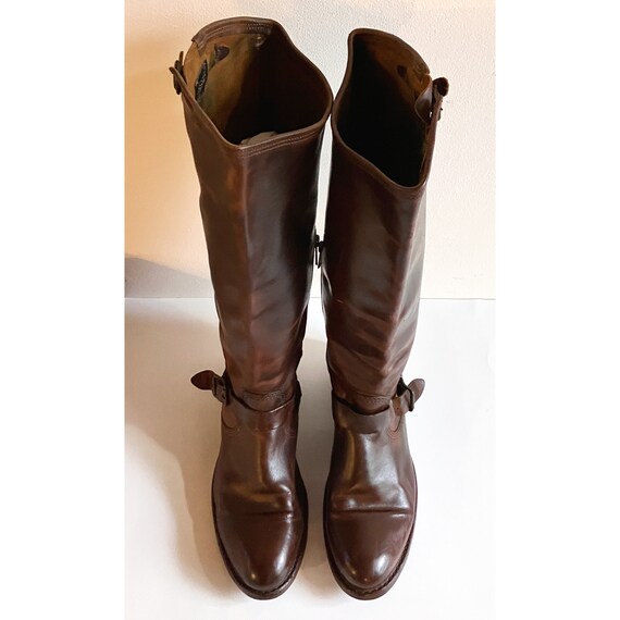 Vintage Frye brown leather riding boots campus kn… - image 8
