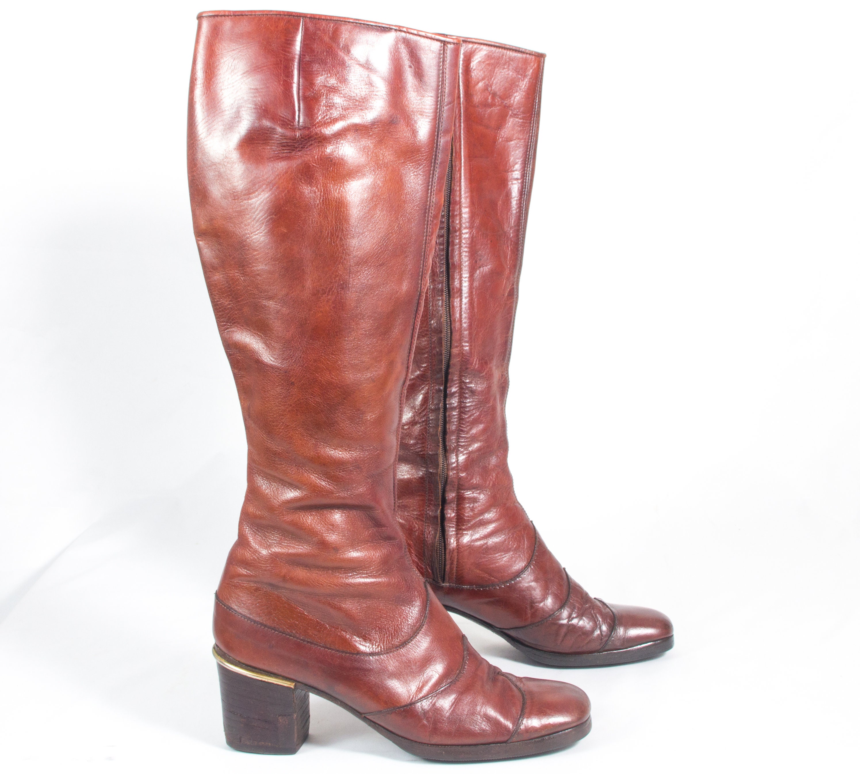 VTG 60's Size 6 1/2 Women's Retro Knee High Boots | Etsy