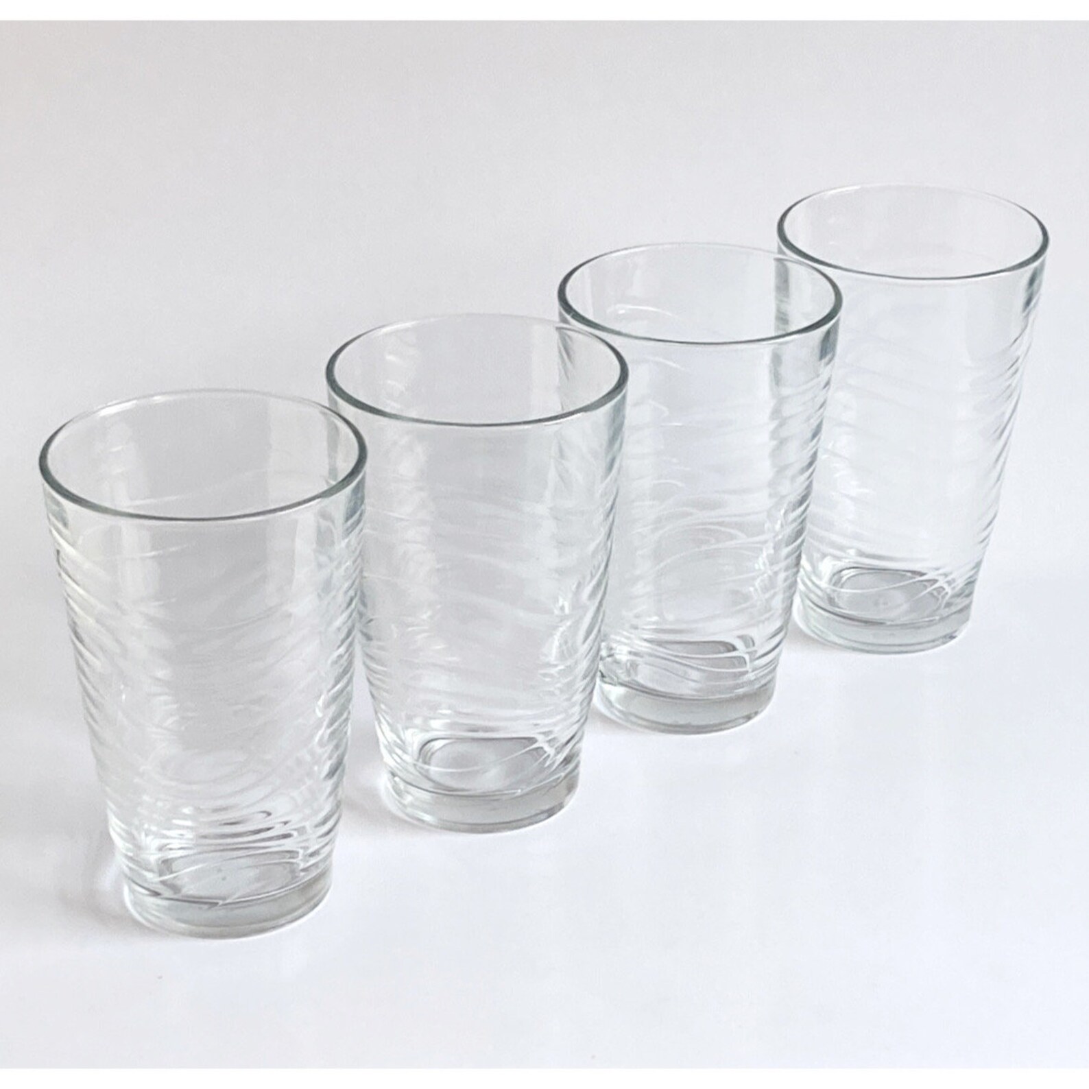 Vintage Libbey Heavy Glass Wavy Tumblers Glasses Juice Orbita Etsy UK