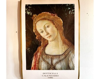 Vintage 1986 Botticelli paintings calendar art prints wall decor renaissance retro