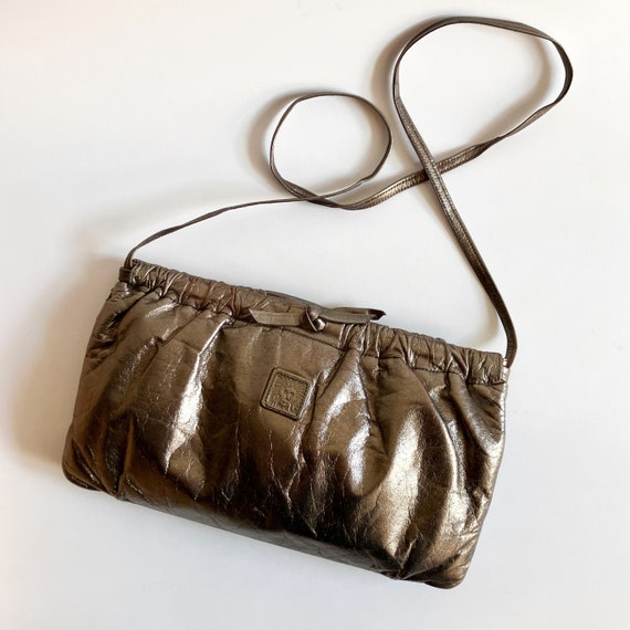 Vintage Anne Klein for Calderon Metallic Bronze Leather Shoulder