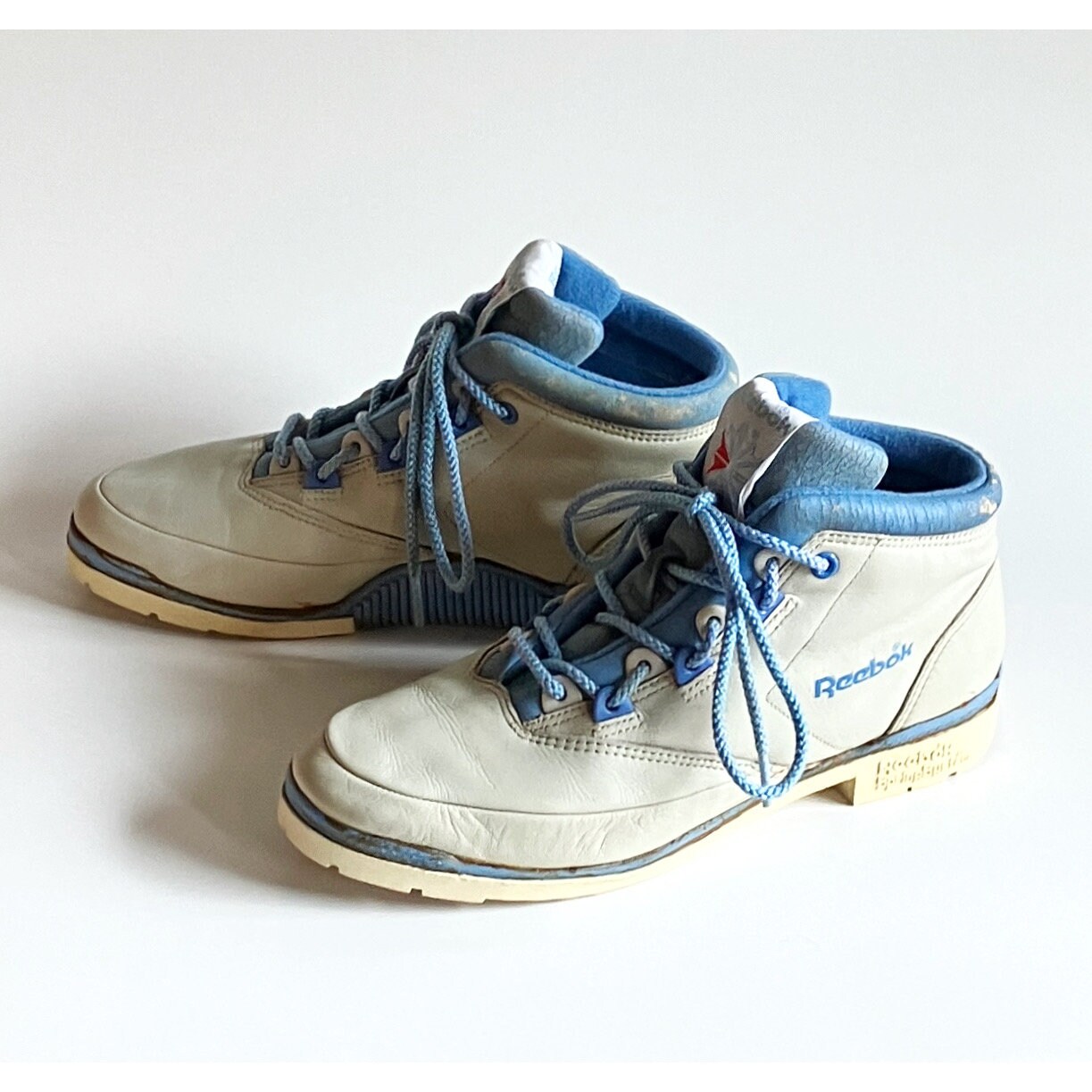 Vintage 80s / 90s Retro Reebok White Leather High Tops Lace Etsy