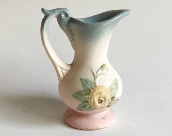 Vintage 1940’s hull pottery vase pitcher camellia floral home decor decanter ceramic retro kitchenware vases vase planter