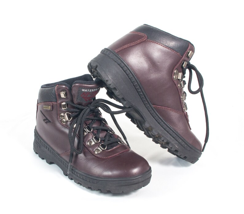 burgundy hiking boots
