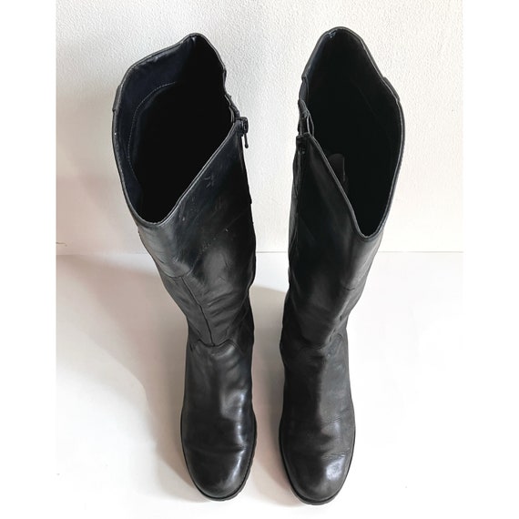 Vintage 90’s Anne Klein black leather riding / ca… - image 6