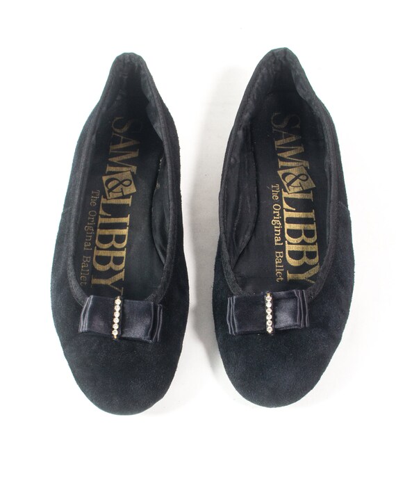 VTG 90's size 9 1/2 Women's Black Suede Ballet Fl… - image 5