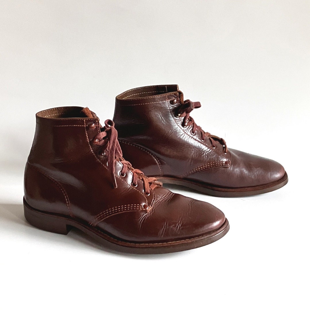 lace up brown leather boots womens