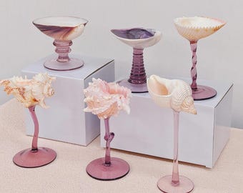 Pink Wine Glasses Bachelorette Party, Shell Martini Glasses, 2025 Popular Pink Set Gifts, Shell Wine Glasses, Wedding Bridesmaid Gifts