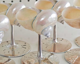 Personalized Silver Bottom Wine Glasses Bachelorette Party, Shell Martini Glasses, 2025 Popular Silver Set Gifts, Wedding Bridesmaid Gifts