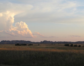 Badlands Nationalpark Foto, South Dakota, Dramatischer Himmel Landschaftsdruck, Digitaldruck, Naturfotografie, Nationalparks Foto, Sturmhimmel