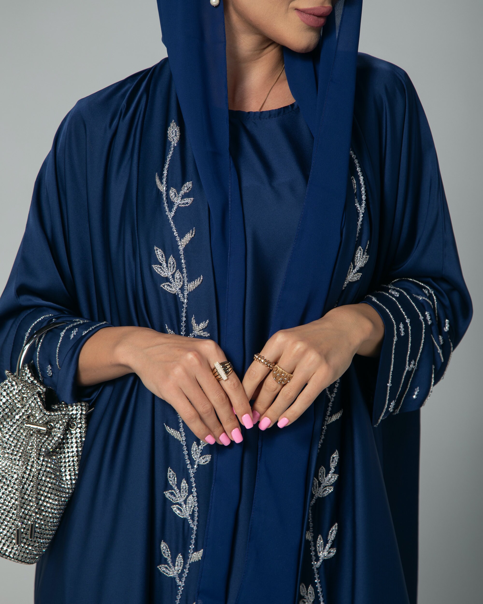 Amani Textured Abaya Set - Cocoa Brown