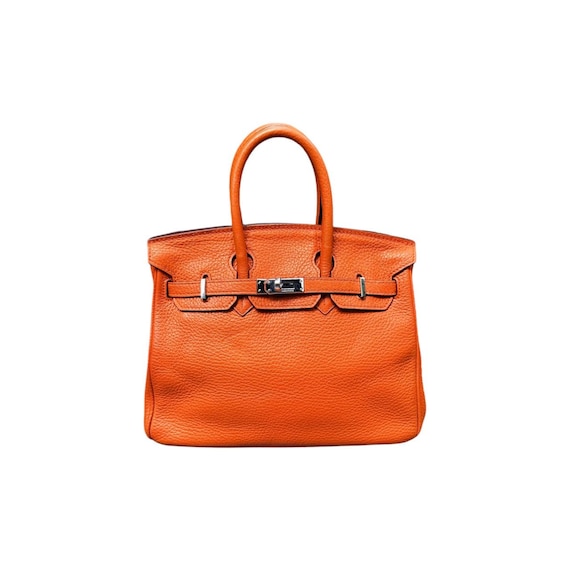 Hermes Birkin 25 Orange Togo Leather Handbag Etsy
