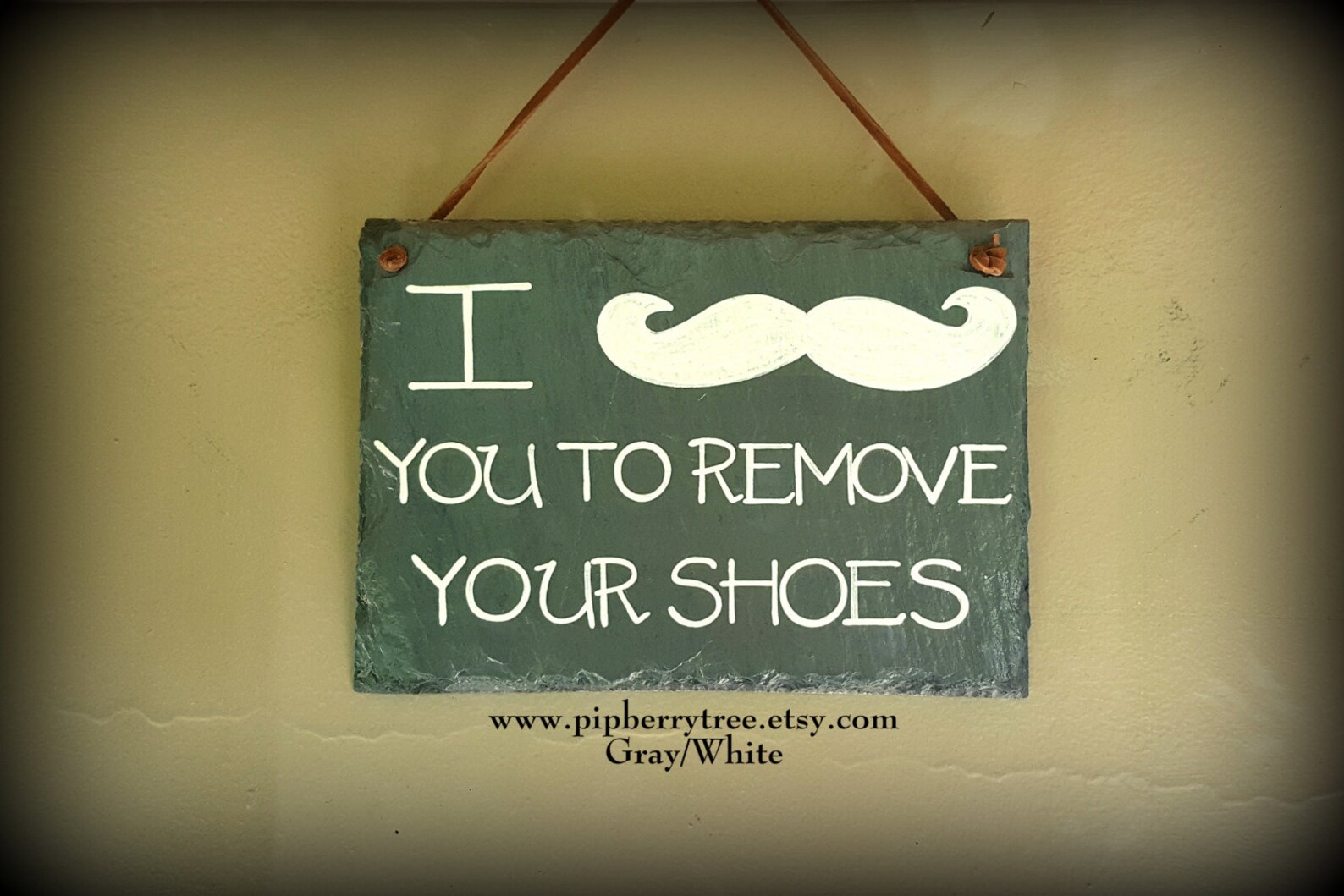 I Mustache You To Remove Your Shoes Hand Decorative Slate Etsy