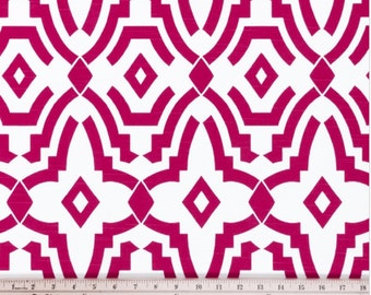 Chevelle Deep Pink and White  Cotton Fabric for Premier Prints - 1 yard