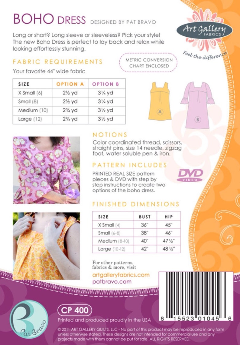 Boho Dress Pattern and DVD Tutorial by Patricia Bravo 1 | Etsy
