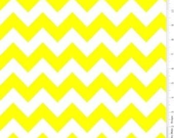 Riley Blake Medium Chevron in Neon Yellow and White Fabric  - 1/2 Yard