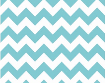 Hollywood Sparkle Aqua Chevron Fabric by Riley Blake Design - 1 yard