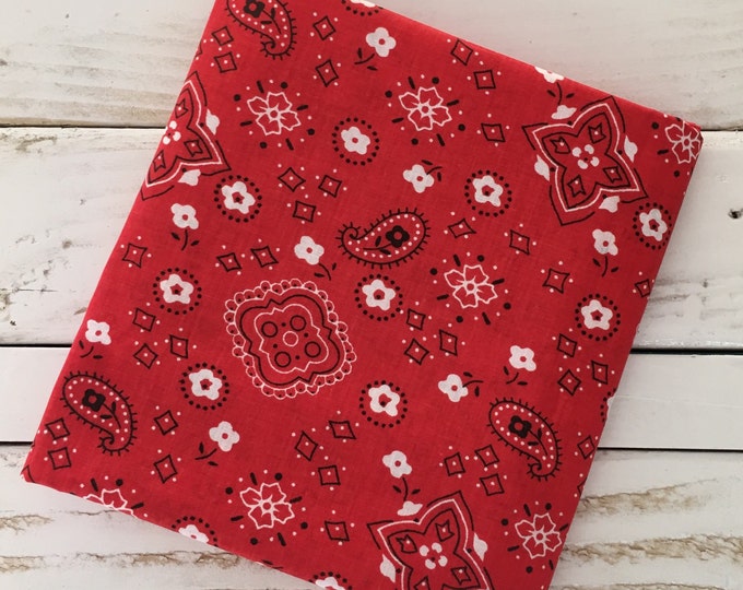 Red and White Bandana Print Fabric 1/2 Yard - Etsy