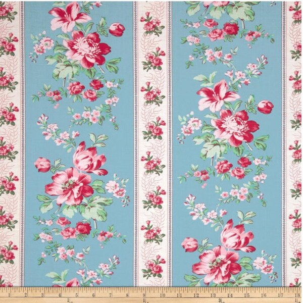 Rosewater Climbing Blossoms in Pool by Verna Mosquera for Riley Blake  - 1 Yard