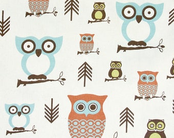 Premier Prints Hooty Owl in Natural Cotton Fabric 1 yard