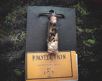 Collar con tarro de protección, hecho a mano con intención