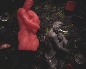 Couple Embracing Body Beeswax Candle, Handmade with intention