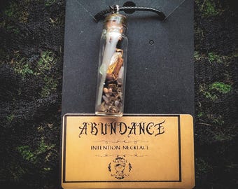 Abundance Spell Jar Necklace Luck, Money
