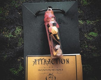 Attraction Spell Jar Necklace, Love, Beauty, Lust, Glamour