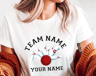 Personalized Bowling Hawaiian Shirt, Custom Name Bowler Button Down Shirt, Matching Bowling Team Shirt, Bowling Lover Gift
