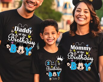 Custom Family Mickey Mouse Birthday Boy Shirt,Disney Birthday Party Shirt,Custom Birthday Boy Shirt,Birthday Family Vacation Shirt,