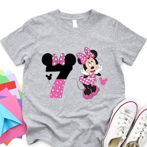 Minnie Mouse Number Birthday Girl Shirt,Disney Birthday Party,2nd Birthday Gift,Disneyland Birthday Trip,Birthday Princess,Custom Bday Gift,