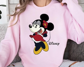 Disney Classic Minnie Mouse Pose Sweatshirt,Minnie Sweatshirt,Disneyland Holiday Vacation Sweatshirt,Disney Retro Sweatshirt,Minnie Mouse ,