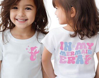 In My Mermaid Era Shirt,Cute Mermaid Toddler Shirt,Mermaid Birthday Girl Gift Shirt,Pibk Mermaid Kids Shirt,Mama's Little Girl Shirt,