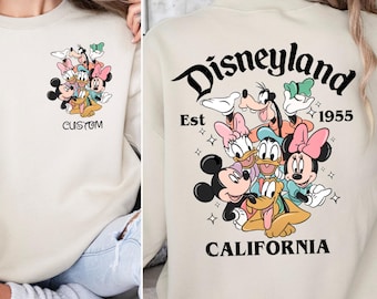 Custom Disneyland California Sweatshirt,Disneyland Est 1955,Custom Disneyworld Sweatshirt,Mickey and Friends Sweater,Disney Gift for Women,