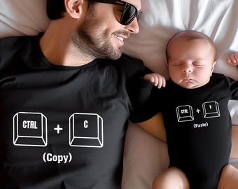 Copy Paste Couple Family Shirt,Father and Baby Matching Shirts,Copy And Paste Daddy And Daughter Shirts,New Mom Dad Gift Shirt,