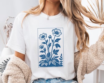Vintage Wildflowers Summer Shirt,Comfort Colors Summer Shirt,90s Retro Flowers Tee,Pressed Flowers Tee,Flower Girl Shirt,Screenprint Art Tee
