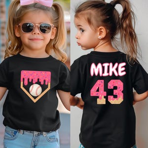 Custom Name Baseball Ice Cream Shirt for Kids,Personalized Baseball Shirt for Kid,Bulk Team Gift Shirt,Ice Cream Drip Tee,Easter Basket Gift