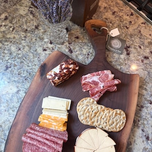Handmade Live Edge Walnut Charcuterie Board – Rustic Wood Serving Board, Artisan Cheese Tray, Housewarming or Wedding Gift