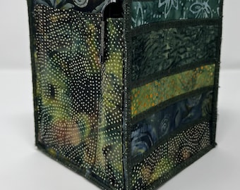 Home Storage Organizer in Green Batiks