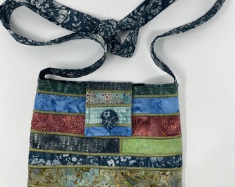 Batik Purse in Natural Colors with Adjustable Straps