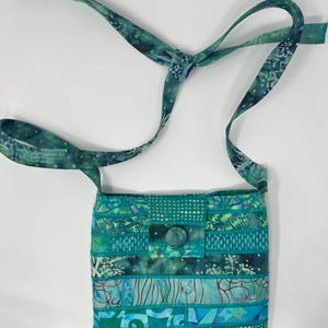 Aqua Batik Purse with Adjustable Straps