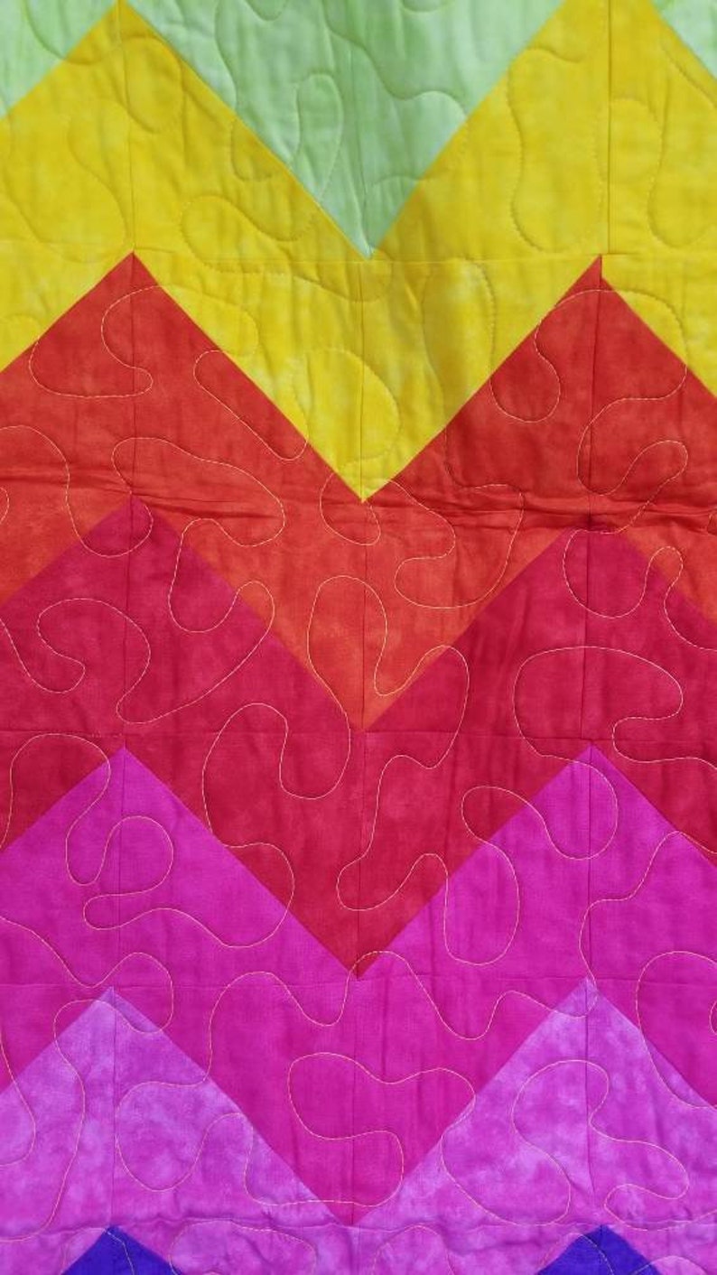 Chevron Lap Quilt in Bright Rainbow image 10