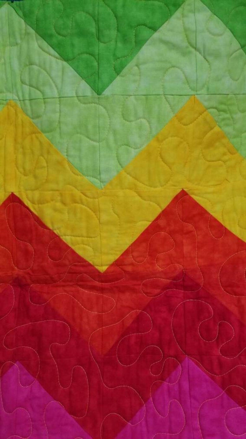 Chevron Lap Quilt in Bright Rainbow image 8